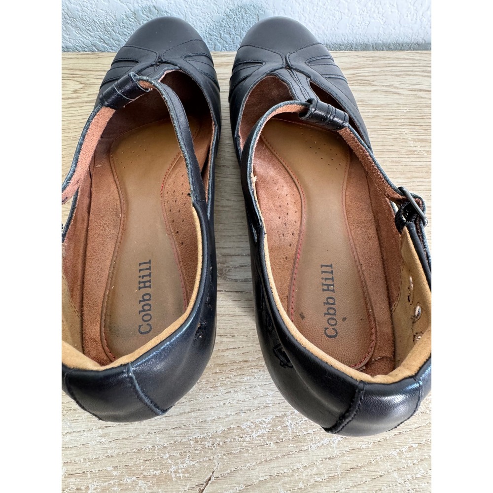 Cobb Hill Black Leather Angelina Leather T-Strap Mary Jane Pumps Womens Size 10 - Picture 10 of 12